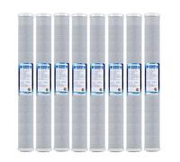 Lot de 8 filtres à eau au charbon 20" x 2,5", pour toute la maison, cartouches de remplacement adaptées aux purificateurs d'eau commerciaux 20".