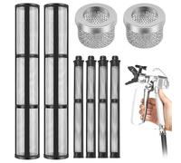 Lot de 8 filtres Airless - 3 types de filtres pour pulvérisateurs Airless - Résistant à la chaleur - Pour pistolet pulvérisateur Graco 695 795 1095 1595 3900 5900 7900