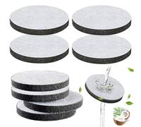 Lot de 8 filtres Microdisc pour Brita Fill & Go, charbon actif + tissu non tissé, diamètre 5,5 cm, cartouche de rechange, pour éliminer les odeurs, les microparticules et autres impuretés de l'eau
