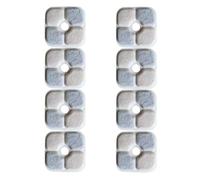 Lot de 8 filtres pour fontaine à chat, triple système de filtration, filtre de rechange avec résine et charbon actif, 8,4 x 8,4 cm, pour fontaine Catit Pixi et filtre de fontaine à chat