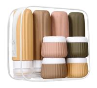 Lot de 8 Flacon Voyage kit, Contenant Voyage à Remplir 30/90ml,Flacon Voyage Silicone Réutilisable et Étanche Contenant de Bouteilles de Voyage,kit avion trousse de toilette