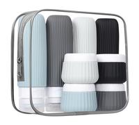 Lot de 8 Flacon Voyage kit, Contenant Voyage à Remplir 30/90ml,Flacon Voyage Silicone Réutilisable et Étanche Contenant de Bouteilles de Voyage,kit avion trousse de toilette