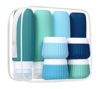 Lot de 8 Flacon Voyage kit, Contenant Voyage à Remplir 30/90ml,Flacon Voyage Silicone Réutilisable et Étanche Contenant de Bouteilles de Voyage,kit avion trousse de toilette