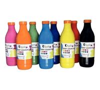 Lot de 8 flacons de 1L de gouache baby O'COLOR ASSORTIS