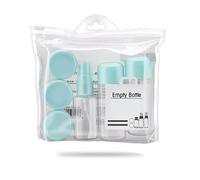 Lot de 8 flacons de voyage - Distributeur anti-fuite pour shampooing, gel douche, lotion pour les mains et nettoyant pour le visage, kit de voyage transparent pour articles de toilette et cosmétiques