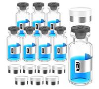 Lot de 8 flacons stériles vides avec bouchon en caoutchouc butyle séparé et fermeture à rabat, doit être scellé par sertisseur. Tube en verre borosilicate de, emballé individuellement (3 ml)
