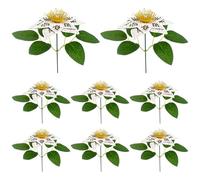 Lot de 8 fleurs artificielles 3D blanches - Pour adultes - Décoration d'intérieur