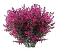 Lot de 8 fleurs artificielles décoratives pour jardins, terrasses, et plus encore (rose)