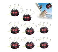 Lot de 8 flotteurs à 360° - Accessoires de pêche - Leurres de pêche avec hameçons omnidirectionnels pour eau douce et eau salée (#10)