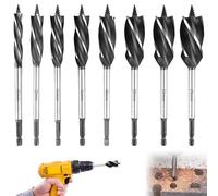 Lot de 8 forets à bois hélicoïdaux professionnels avec auto-avance (10-25 mm), pour le travail du bois, la construction de meubles et l'artisanat