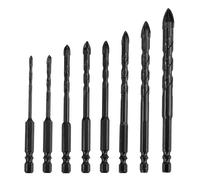 Lot de 8 forets à verre 3/4/5/6 x 2/8/10/12 mm - Foret professionnel en carbure de tungstène - Pour carrelage, céramique, maçonnerie, verre, plastique, bois, porcelaine, métal souple