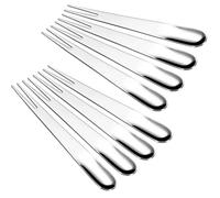Lot de 8 fourchettes à crabe en acier inoxydable (cuillère et fourchette 2 en 1) - Fourchettes à 2 dents pour dégustation - Pour cocktail, salade, fruits - Pour fête, voyage