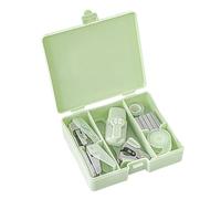 Lot de 8 fournitures comprenant un perforateur, une agrafeuse, des ciseaux, un extracteur d'agrafes, un marqueur, un ruban adhésif emballé dans un étui de rangement