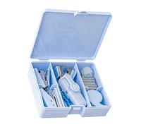 Lot de 8 fournitures comprenant un perforateur, une agrafeuse, des ciseaux, un extracteur d'agrafes, un marqueur, un ruban adhésif emballé dans un étui de rangement