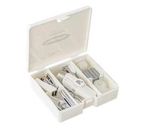 Lot de 8 fournitures de bureau avec perforatrice, agrafeuse, ciseaux, extracteur d'agrafes, ruban de marquage, coffret de rangement, kit de bureau créatif