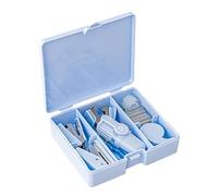 Lot de 8 fournitures scolaires comprenant perforateur, agrafeuse, ciseaux, détache-agrafes, ruban adhésif transparent et marqueur