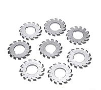 Lot de 8 fraises à engrenage pour module HSS M1, alésage de 22 mm, angle de pression de 20 degrés (PA20) pour fraisage à engrenages, #1-8 comprend 12 à 135+ dents