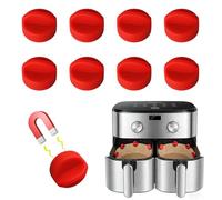Lot de 8 friteuses à air chaud, avec boucle magnétique en silicone, fixez le papier sulfurisé dans le revêtement de la friteuse pour éviter qu'il ne couvre les aliments et l'élément chauffant (rouge)