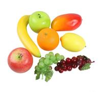 Lot de 8 fruits artificiels pour étagère de table, comptoir de cuisine, salon, marché, citron, orange, banane, mangue, raisin