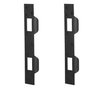 Lot de 8 gâches de porte à double trous, renforcement de loquet robuste pour poignée et pêne dormant pour portes intérieures en bois (noir)