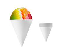 Lot de 8 Gobelets à Cône de Neige Réutilisables, 10,3 x 8 cm en Plastique Blanc pour Glace Pilée Sirop de Glace Pilée Jus Compatibles avec la Machine à Cône de Neige Nostalgia et Cuisinart