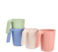 Lot de 8 gobelets de 350 ml, avec poignée, incassables, réutilisables, pour enfants et adultes, en plastique coloré, sans BPA