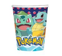 Lot De 8 Gobelets En Carton Pokémon - Amscan - Bleu - Pour Enfants À Partir De 12 Ans