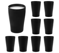 Lot de 8 gobelets noirs - Tasses à café réutilisables, tasses à expresso en plastique, tasses à café en plastique, gobelets à brosse à dents, gobelets incassables pour café, thé, lait