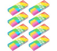 Lot De 8 Gommes Couleur Arc-En-Ciel,Gommes Dust-Free-Sans Pvc Ni Phtalate,Effaceur Robuste Universelle Et Magic Eraser,Pour Ecole Et Bureau