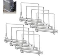 Lot de 8 goupilles de verrouillage M8 x 60 mm à une goupille pliante avec fermeture de verrouillage rectangulaire goupille de sécurité galvanisée pour remorque, tracteur, ferme, tondeuse à gazon