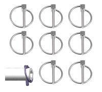 Lot de 8 goupilles pliantes de 3 mm avec anneau de sécurité - Assortiment de goupilles pliantes - En acier inoxydable - Pour bateau, vélo, remorque, tracteur