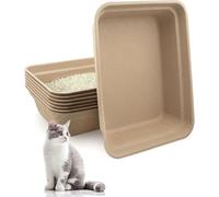 Lot de 8 grandes boîtes à litière jetables en papier recyclé pour chat, lapin, hamster (42 x 32 x 10 cm)