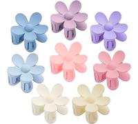 Lot de 8 grandes pinces à cheveux en forme de fleur - Antidérapantes - Tenue solide pour cheveux épais et fins - 8 couleurs