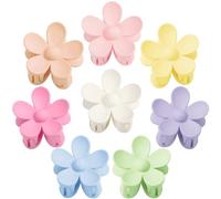 Lot de 8 grandes pinces à cheveux en forme de fleur pour femmes et filles - Pour cheveux épais et fins - Tenue solide - Antidérapantes - Accessoires pour cheveux mats - 8 couleurs