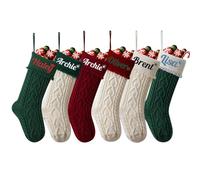 Lot de 8 grands bas de Noël tricotés à suspendre avec nom personnalisé - 45,7 cm - Pour les vacances et la décoration de fête sur la cheminée