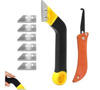 Lot de 8 grattoirs pour joints de carrelage - Scie à main - Nettoyeur de joints coudé avec 6 lames de rechange et 1 grattoir à joints pour le nettoyage des carreaux de sol de salle de bain et cuisine
