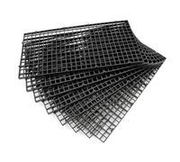 Lot de 8 grilles d'isolation pour fond d'aquarium - En plastique - Taille S - Noir