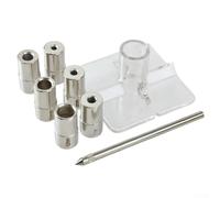 Lot de 8 guides de perçage pour le travail du bois avec bagues en acier trempé pour un perçage précis de trous inclinés et droits sur des surfaces plates et incurvées avec stabilité contrôlée