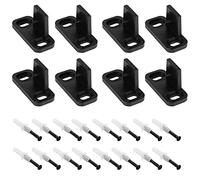 Lot de 8 guides de sol pour porte de grange, guide de porte de poche noir, rail de porte coulissante, guide inférieur monté au sol, localisateurs réglables pour porte de grange coulissante