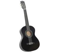 Lot de 8 guitares classiques pour débutants en bois de tilleul et nylon - 1/2 34" noir - Kit de guitare avec plastique dur pour une entrée facile