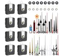 Lot de 8 horloges pour horloge murale, mouvement à quartz silencieux de rechange 13 mm, 16 mm, 22 mm, arbre à tige longue et courte, à piles, mécanisme d'horloge murale à monter soi-même, pièces de