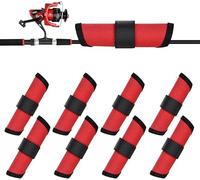 Lot de 8 housses de leurres de pêche de 15,2 cm avec velcro durable pour ranger les appâts (rouge), Rouge, One sine, Classique