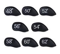 Lot de 8 housses de protection pour tête de club de golf en cuir PU imperméable PU Club Cover fer couverture couverture de tête
