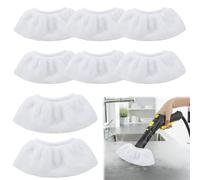 Lot de 8 Housses Microfibre pour Kärcher EasyFix SC1 SC2 SC3 SC4 SC5 SC7 Bonnettes Microfibre Nettoyeur Vapeur Chiffons Réutilisables et Lavables pour Buse à Main (Blanc)
