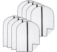 Lot de 8 housses pour vêtements à suspendre avec zip - 60 x 80 cm - Opaque - Vivezen Transparent