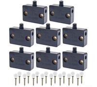 Lot de 8 interrupteurs de contact automatiques à LED pour porte d'armoire, porte de placard, garde-manger et portes d'armoire, matériau PC, montage à vis pour diverses lampes (noir)