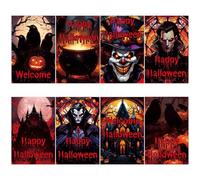 Lot de 8 invitations de fête d'Halloween - Cartes d'invitation pour événements d'Halloween, fournitures de papeterie d'Halloween | Cartes de vœux vintage effrayantes pour Halloween, papeterie de