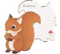 TIM & PUCE FACTORY - 8 CARTONS Invitation FORÊT 14X13CM Orange