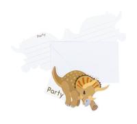 Amscan Invitations et enveloppes Dinosaures – Lot de 8 – Blanc
