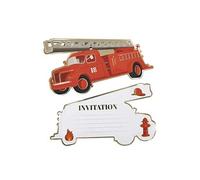 lot de 8 invitations pompiers